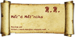Mód Mónika névjegykártya